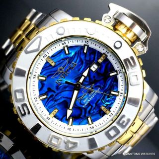 Invicta Sea Hunter Gen Ii Blue Abalone Diamond Auto 70mm 2 Tone Steel Watch