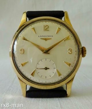 1964 Vintage 9ct Solid Gold Longines Gents Mans Wristwatch Wrist Watch
