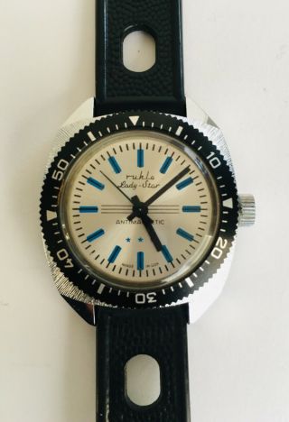 Ruhla Lady Star German Mechanical Womens Divers Watch Wristwatch Vintage 32.  5mm