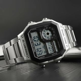 SKMEI Mens Sports Digital Stainless Steel Wrist Watch Band Wristwatch Waterproof 5