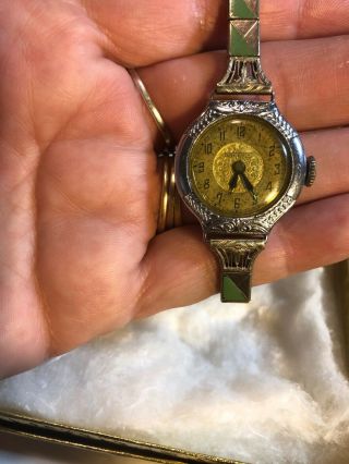 Antique Nuflex Art Deco Ladies 1/30 14k Gold Filled Wrist Watch