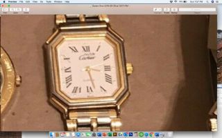 Cartier Watch Pre Owned Silver Gold Colors
