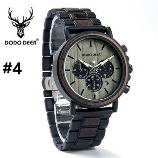 DODO DEER Fashion Wood and Stainless Steel Casual Watches Luminous Hands Stop Wa 6