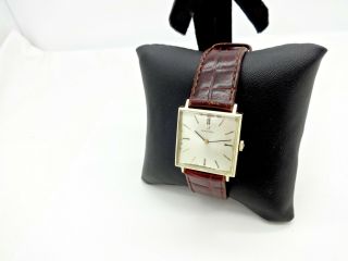 Mens Vintage 1970 Omega 620 14k Solid Gold Square Case Wristwatch,  Runs,  1 ",