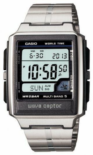Casio Wave Ceptor Wv - 59dj - 1ajf Multiband 5 Radio Clock Mens Watch Wr 5 Bar Jp