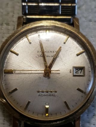 Rare 1950’s Longines Admiral 5 Star Automatic Date Runs Needs Cleaned