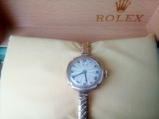 Rare 1925 Solid 9k Gold Ladies Rolex Watch With Valuation And Boxes