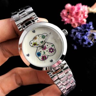 Watch Fashion Love Bear Color Stainless Steel Ladies Watch