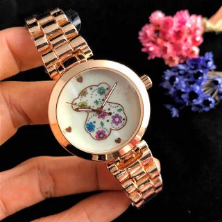 Watch Fashion Love Bear Color Stainless Steel Ladies Watch 4