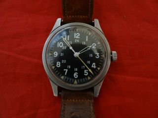Rare Vintage 1967 Vietnam Era Benrus U.  S.  Military Dtu - 2a/p Pilot Watch Serviced