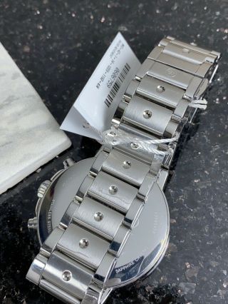 Movado SE Pilot Silver Tone Black Dial Chronograph Swiss Made Watch 0606759 Date 9