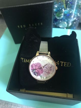 Ted Baker Te50641005 36mm Palace Gardens Floral Dial Silver Mesh Bracelet Watch
