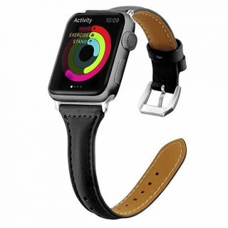 Wearlizer Pink Slim Leather Compatible For Apple Watch Band 42mm 44mm Womens Iwa