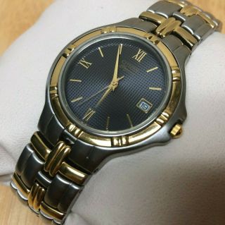 Vintage Citizen 5510 Men Dual Tone Black Analog Quartz Watch Hours Date Batt