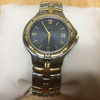 Vintage Citizen 5510 Men Dual Tone Black Analog Quartz Watch Hours Date Batt 2