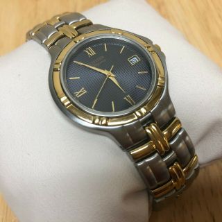 Vintage Citizen 5510 Men Dual Tone Black Analog Quartz Watch Hours Date Batt 3