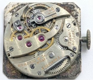 Vintage Agassiz Charlton Co.  17 Jewel Wrist Watch Movement For Repair