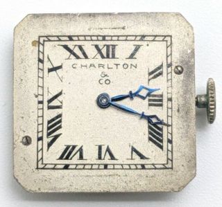 Vintage Agassiz Charlton Co.  17 jewel wrist watch movement for repair 2