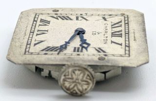 Vintage Agassiz Charlton Co.  17 jewel wrist watch movement for repair 3