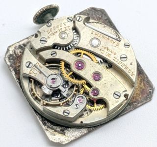Vintage Agassiz Charlton Co.  17 jewel wrist watch movement for repair 4