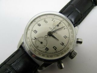 Vintage 1960s Gallet 2 Register Chronograph Mechanical Wind Men Wristwatch