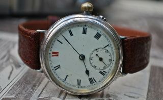 BORGEL.  925 STERLING SILVER GENTS TRENCH WATCH c1917 - RARE PIECE 2