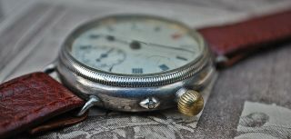 BORGEL.  925 STERLING SILVER GENTS TRENCH WATCH c1917 - RARE PIECE 4