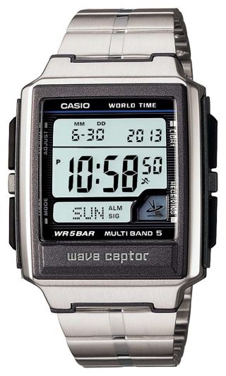 Casio Watch Wave Septar Radio Clock Wv - 59dj - 1ajf Silver Men 