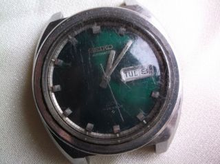 Vintage Seiko Automatic Dx Green 17 Jewels Mens Wristwatch,  No Band