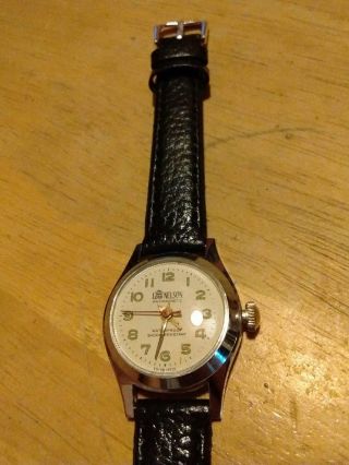 Vintage 1950 - 60 ' s Lord Nelson Unisex Watch,  Runs leather M 2