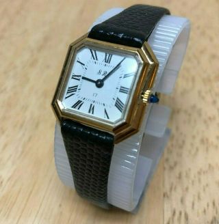 Vintage Sr Swiss Lady Gold Tone White Roman Hand - Winding Mechanical Watch Hours