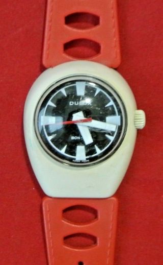 Rare Vintage Dulux Bon - Air Ladies Swiss 17J Bubble Plastic Watch - Runs 2