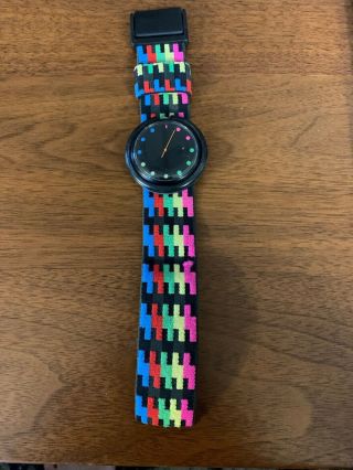 Vintage 80’s Swatch Watch Fabric Band And Watch