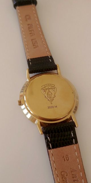 GUCCI 3000M Gold Plated Watch Black Strap and Vintage 6