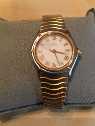 Ebel Wave Ladies Watch Model 1087123.  18k Gold And Stainless.  Battery