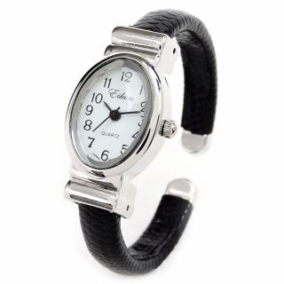 Black Silver Small Size Oval Face Metal Band Women 