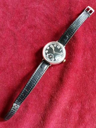 Antique WW1 Officers 0.  935 Solid Silver A.  Schild Francois Borgel Trench Watch 6