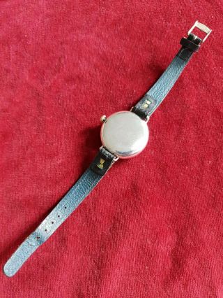 Antique WW1 Officers 0.  935 Solid Silver A.  Schild Francois Borgel Trench Watch 7