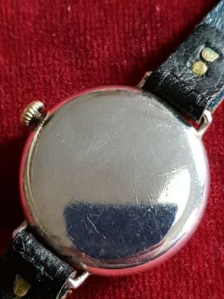 Antique WW1 Officers 0.  935 Solid Silver A.  Schild Francois Borgel Trench Watch 8