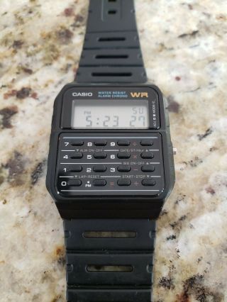 Casio Ca - 53w 437 Casio Calculator Wrist Watch.  Battery,  Exc