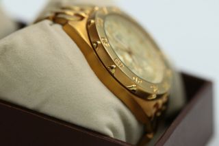 Mens armitron gold tone wrist watch chronograph 20/4664gp 6p298 box 5