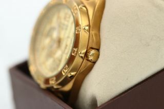 Mens armitron gold tone wrist watch chronograph 20/4664gp 6p298 box 6