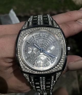 Bulova Day - Date 96c002 Wrist Watch For Men