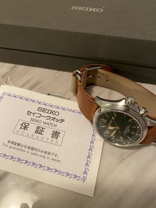 Seiko Alpinist Automatic Watch (sarb017) Box Hang Tags And Book Extra Strap