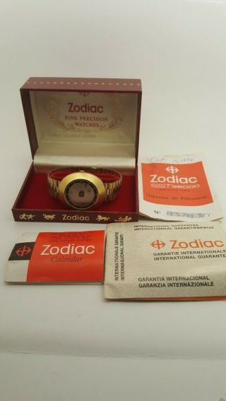 Zodiac Astrographic•automatic•date•hacking•box And Papers•serviced•warranty