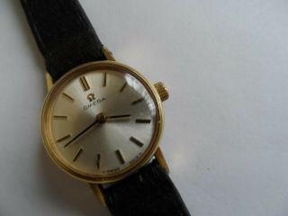 Vintage Omega 17 Jewels Gold Plated Swiss Made Ladies Watch.  Needs Attention.