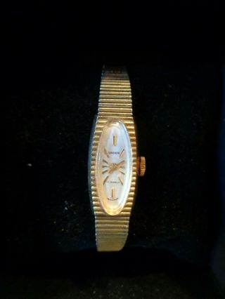 Ladies Vintage 1960 ' s GRUEN 10K RGP Rolled Gold Plate 17 Jewel Watch - Runs 3