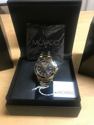 - Mens Movado Series 800 Chronograph Gold Tone Watch