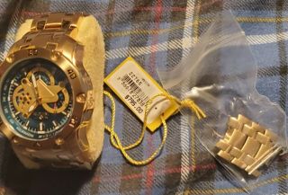 Invicta Mens 18k Gold Plated Stainless Steel Scuba 3.  0 Chronograph Watch