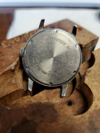 Rare Vintage 1950 ' s ELGIN SPORTSMAN Made in France 17 Jewels Mens Wrist Watch 5